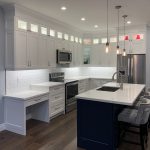 a kitchen interior with custom cabinetry
